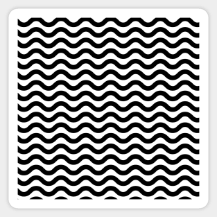Black and White Wavy Lines Seamless Pattern Sticker